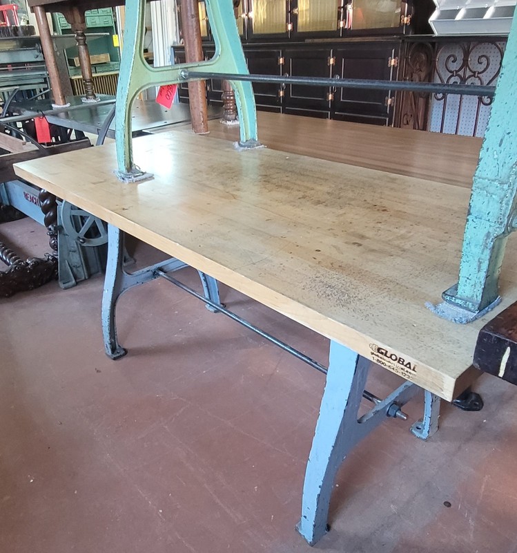 Custom Butcher Block Table Top w/ Industrial Cast Iron Legs 72" x 30" GS00837 gallery