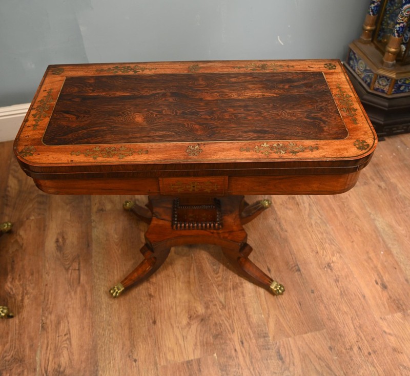 Period Regency Card Tables Games Brass Inlay 1810 gallery
