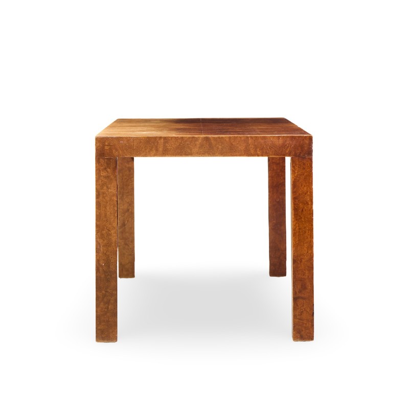 Milo Baughman for Directional Mid Century Burlwood Parsons Coffee Table gallery