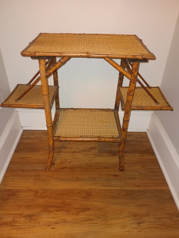 Ratan Etagere 3 Tiered Bamboo Accent Table