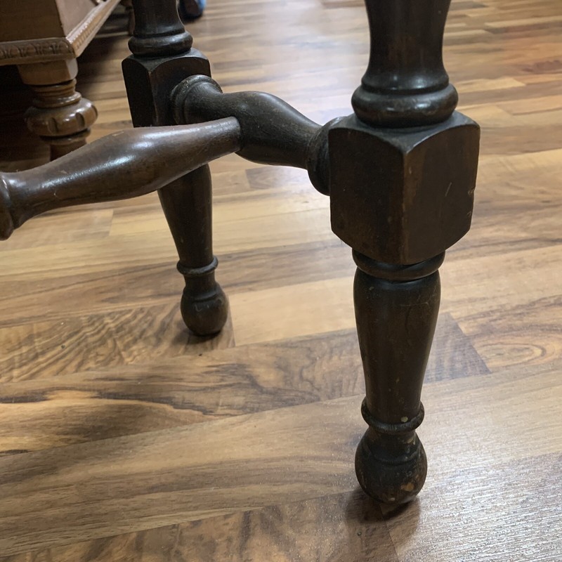 VTG 1950s Hand Carved Solid Walnut Wood Octagonal Table w/ Spider Legs 28"L 30"H gallery