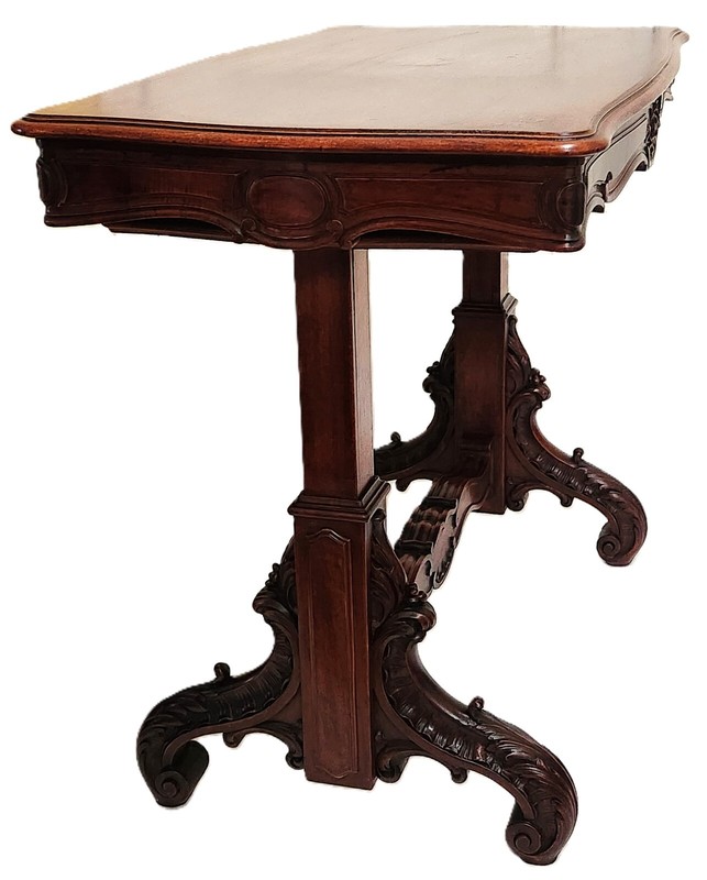 Dumbwaiter, Butler Stand, Serving Table, Metamorphic Shelves, Walnut, Rococo,36" gallery