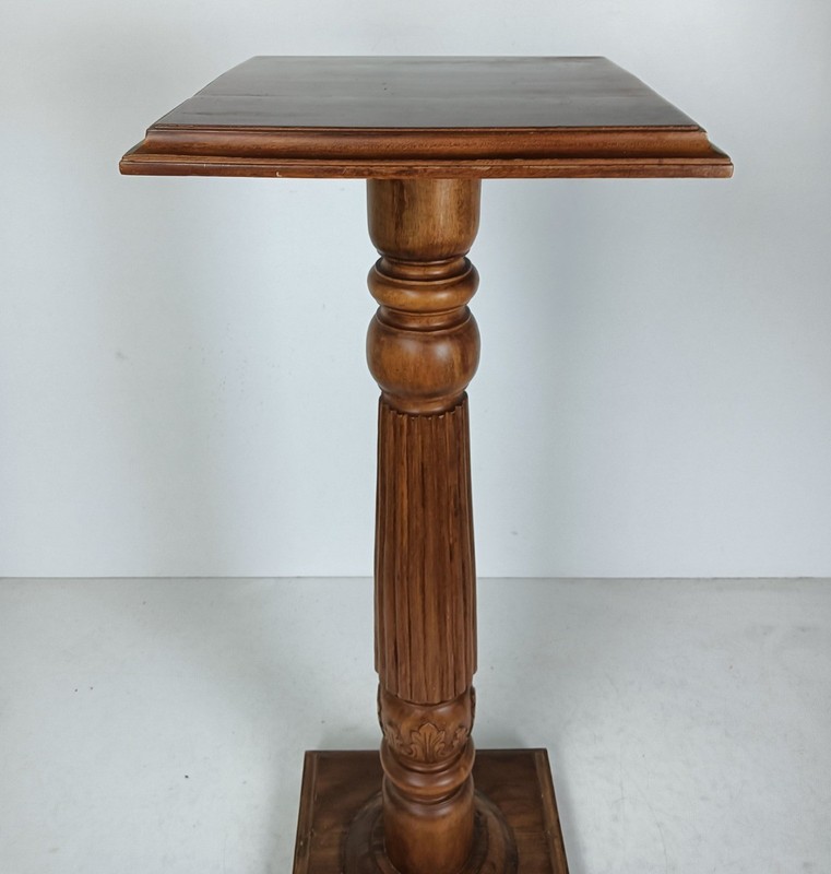 wooden Pillar Pedestal Display Side Occasional Table Bonsai Plant Stand Ornate V gallery