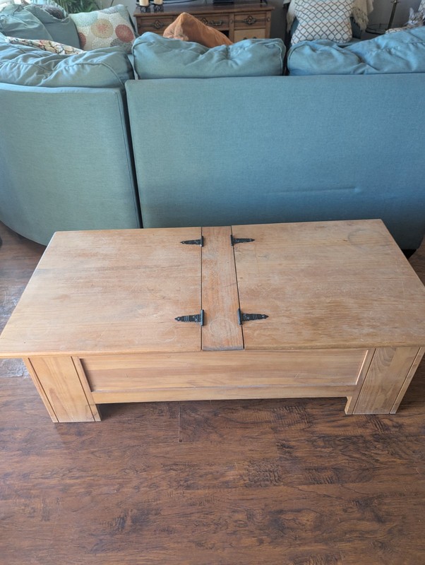 Vintage Pier One Farmhouse Coffee Table with Interior Storage