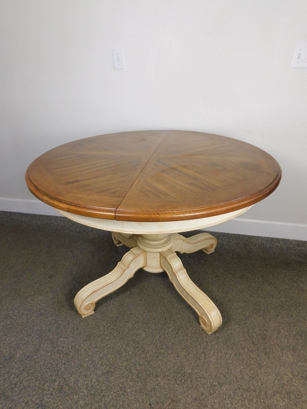 Thomasville Dining Kitchen Table 44"-6.5FT Banquet Burl Walnut French Provincial gallery