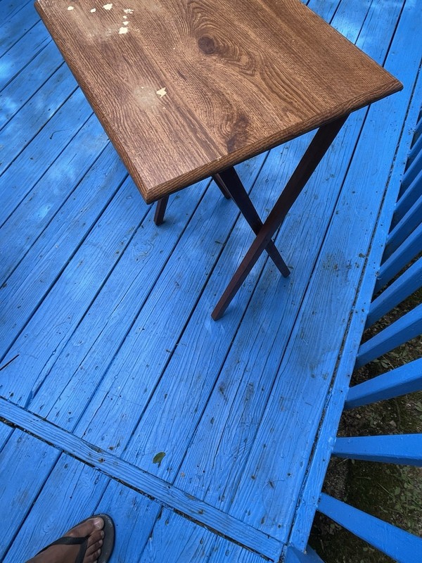 VTG Gold Medal Wood FOLDING TABLE / TRAYS - Stackable STAND -24” X19” X14” EUC gallery