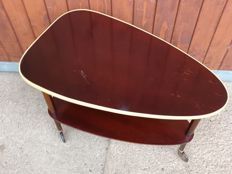 Serving Cart Tea Cart Wood 50s Table Rockabilly Side Table Mid Century Bar gallery
