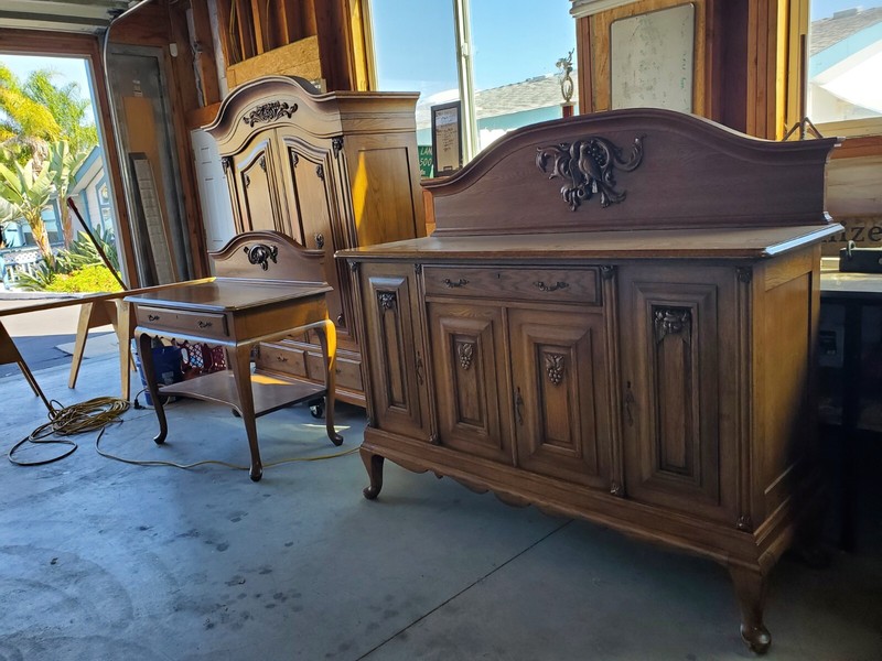 Antique Armoire – Hutch – End table set