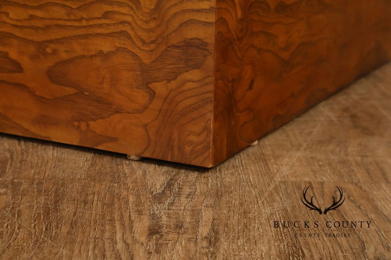 Mid Century Modern Burl Wood Cube Side Table gallery