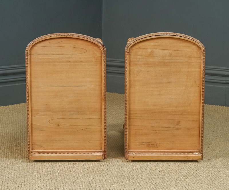 Antique Italian Pair Two Renaissance Beech Lime Washed Besides Cabinets Tables gallery