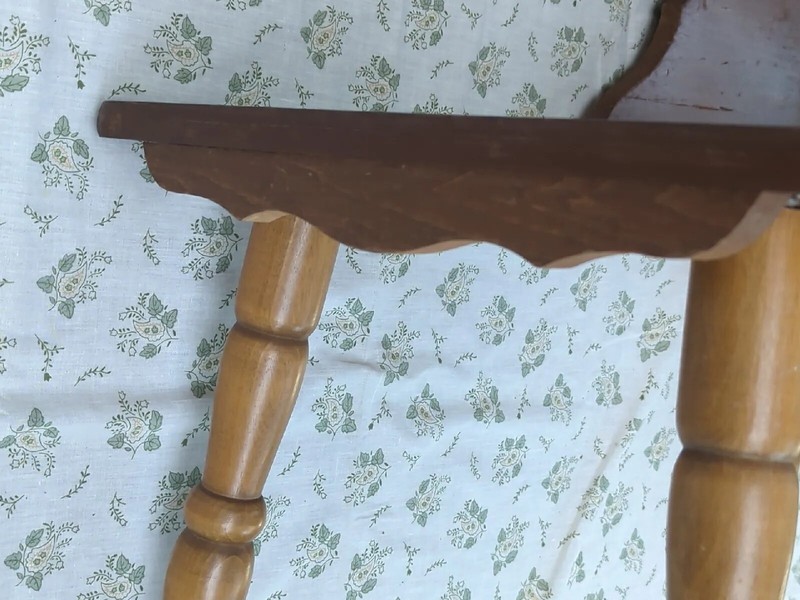 Mid Century Maple Formica Step End Table Side Table Screw Legs gallery