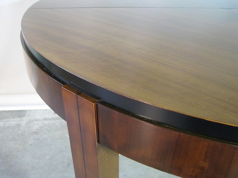 Spectacular Mastercraft Art Deco Dining Table; Patterned Veneers 86"; 1960's gallery