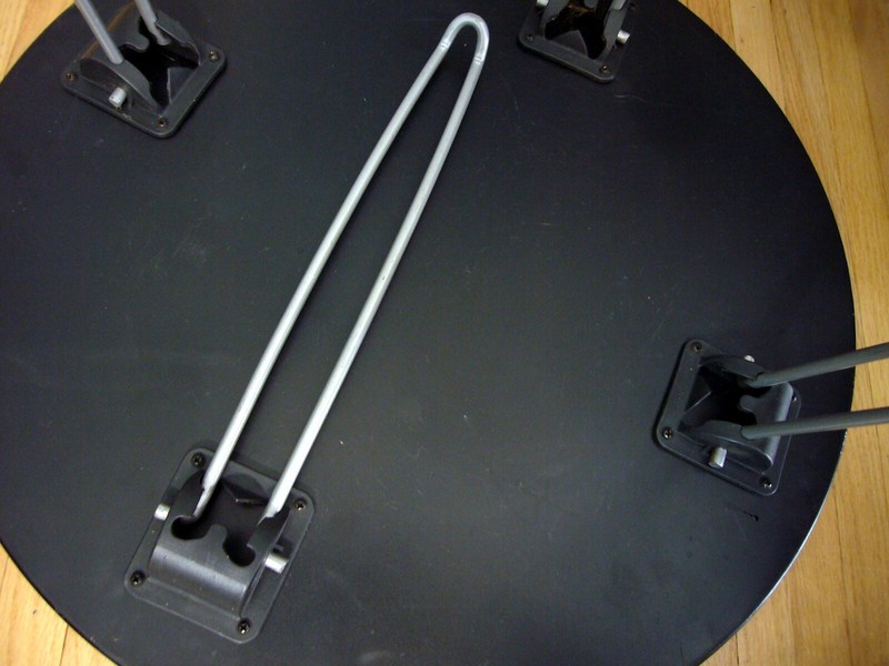 Vintage Modern Coffee Table black lacquer Wood Folding Hairpin Legs 1970s gallery