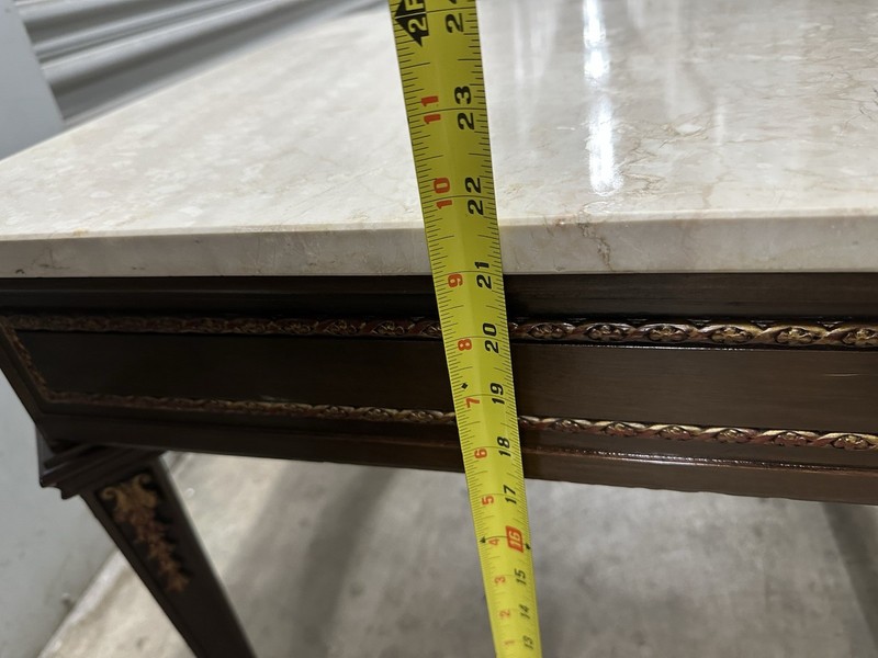 Antique French Coffee Side Table With Italian Marble On Top gallery
