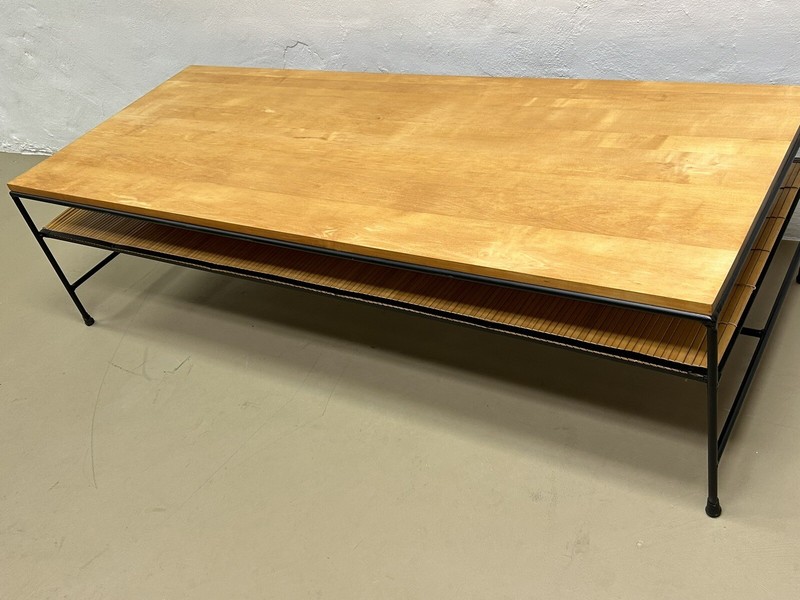 MINT Paul McCobb Planner Group Maple Iron Coffee Table circa 1950's gallery
