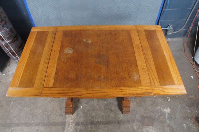 Antique Jacob Summer & Sons Elizabethan Jacobean English Oak Draw Leaf Table gallery