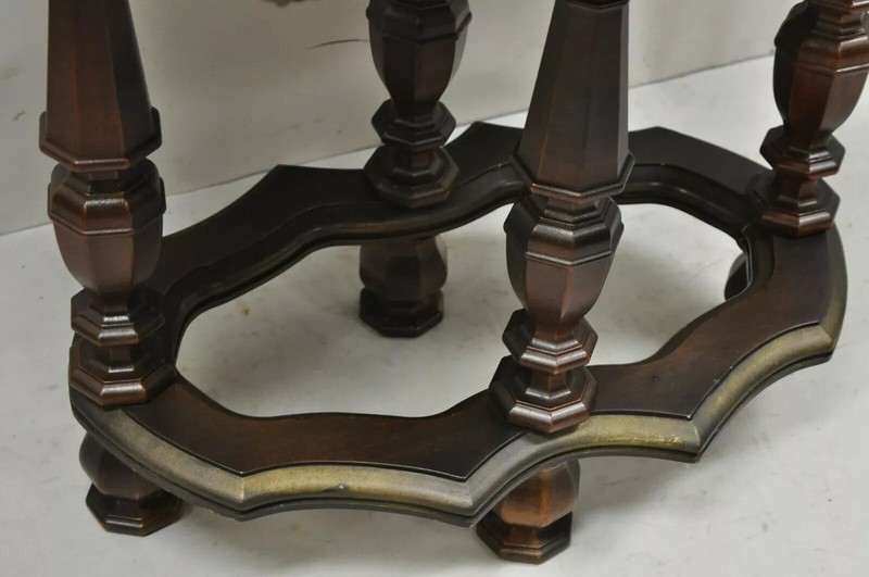 Vintage Modern Mediterranean Style Resin Specimen Top Side Lamp End Table gallery