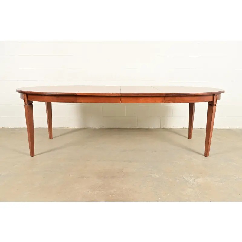Baker Furniture Style French Regency Walnut Dining Table, Newly Refinished gallery