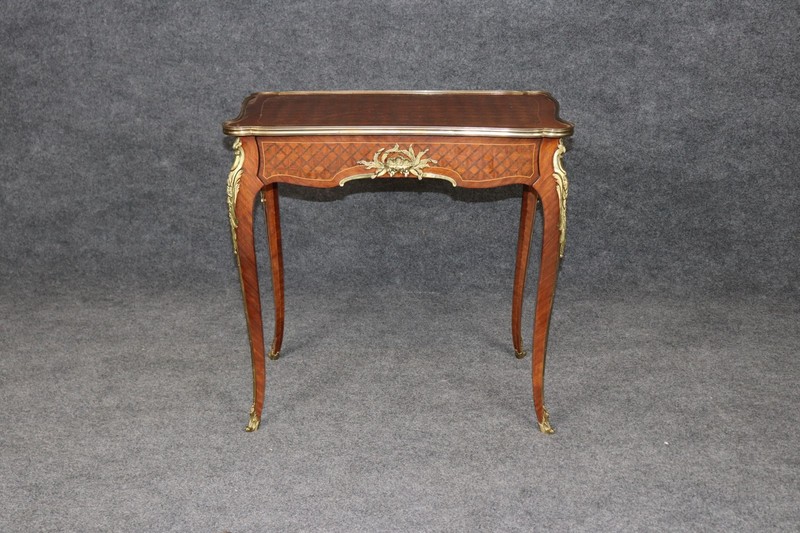 Francois Linke Style Marquetry Bronze Mounted Louis XV End Occassional Table gallery