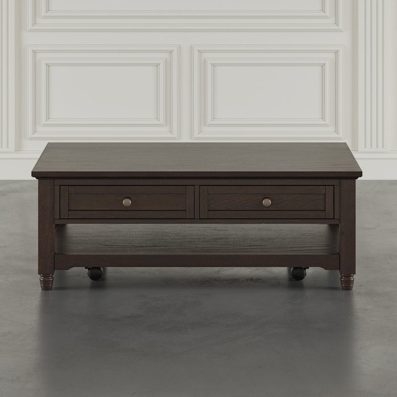 Brentwood Modern Transitional 50" Coffee Table With Storage and Caster Wheels gallery