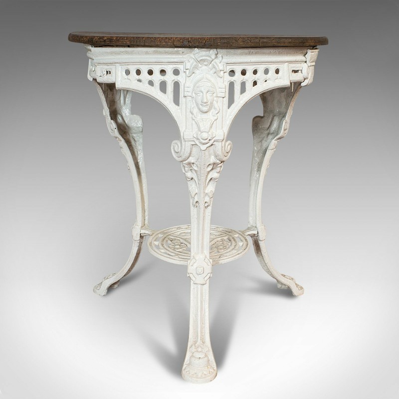 Antique Britannia Table, English, Cast Iron, Cedar, Garden, Outdoor, Victorian gallery