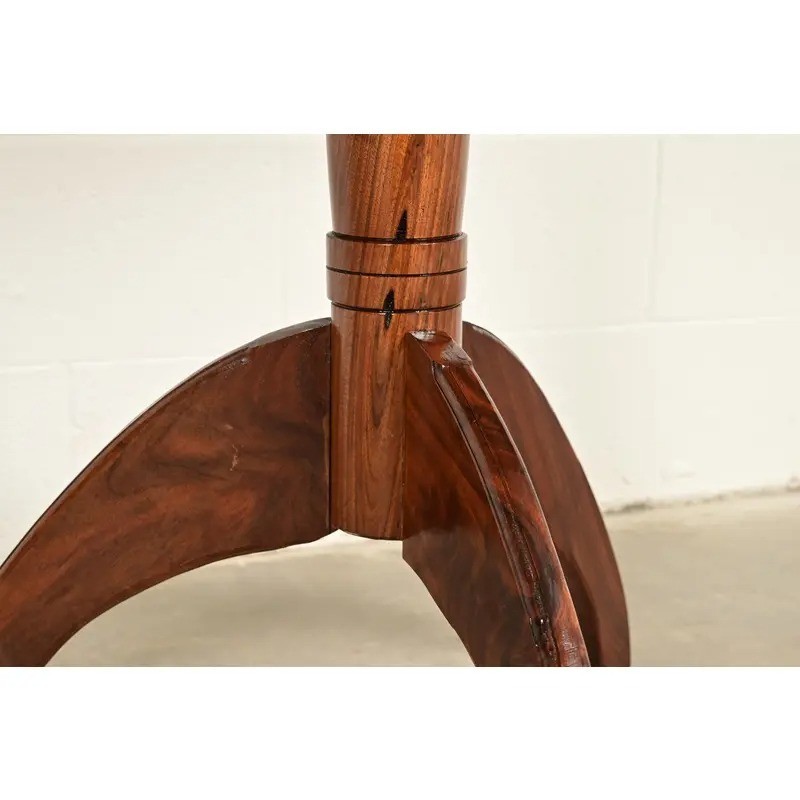 Early American Bench Made Sculpted Solid Walnut Pedestal Tea Table or Side Table gallery