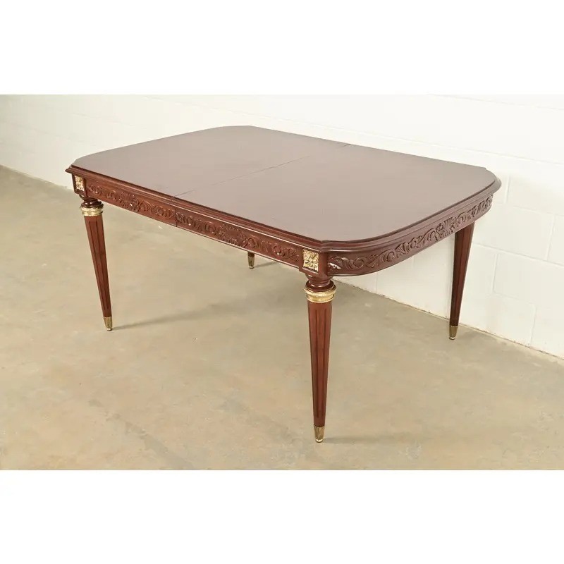Maison Jansen Style French Regency Mahogany Dining Table, Newly Refinished gallery