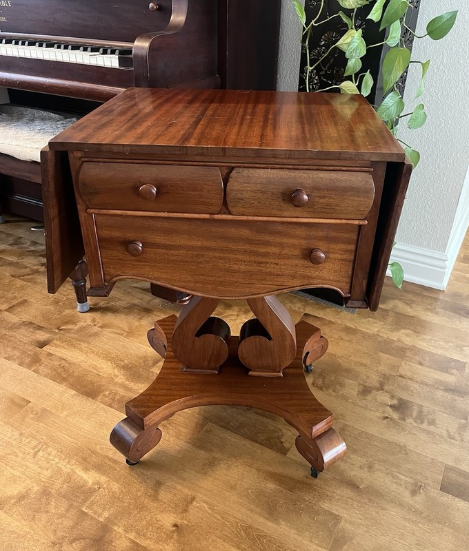 Antique American Empire Drop-Leaf Table