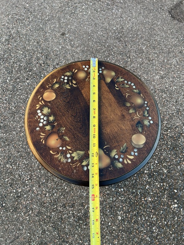Vintage Round Stencil Flip Tip Top Table Length 22” Free Shipping gallery