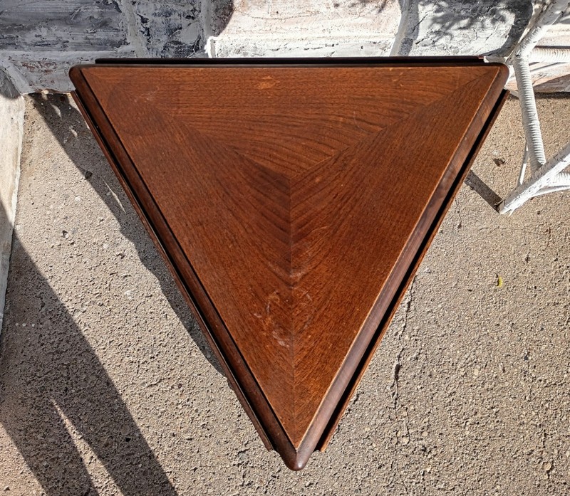 Vintage Mid Century Solid Wood Drop Leaf Clover Side End Coffee Table gallery