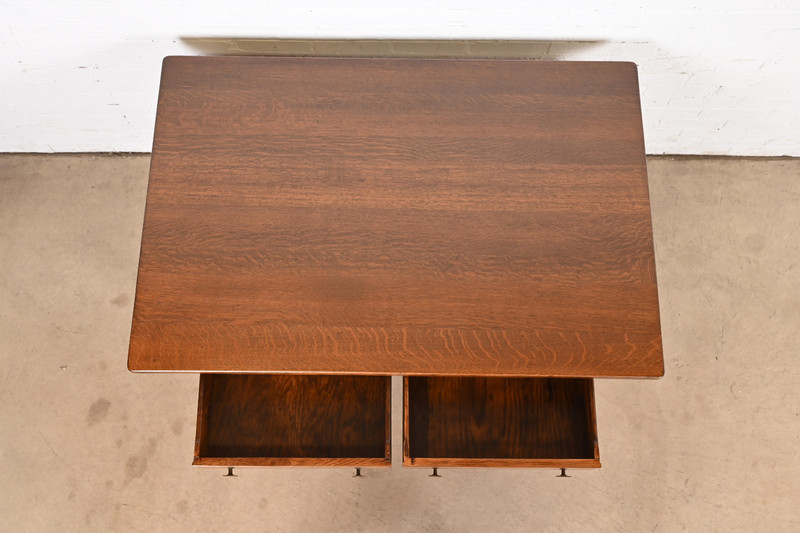 Limbert Antique Mission Oak Arts & Crafts Desk or Library Table, Refinished gallery