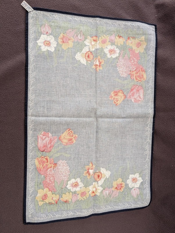 Vintage Floral Holland NEW Tea Towel Or Center Piece For Table 17" X 27 1/2" gallery