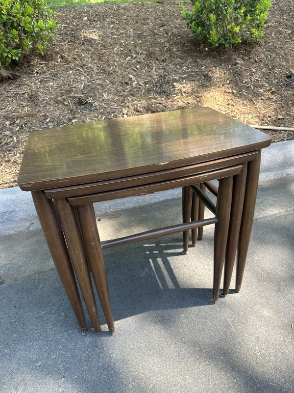 Mid Century Retro Formica Top Nesting Tables Mersman Set of 3