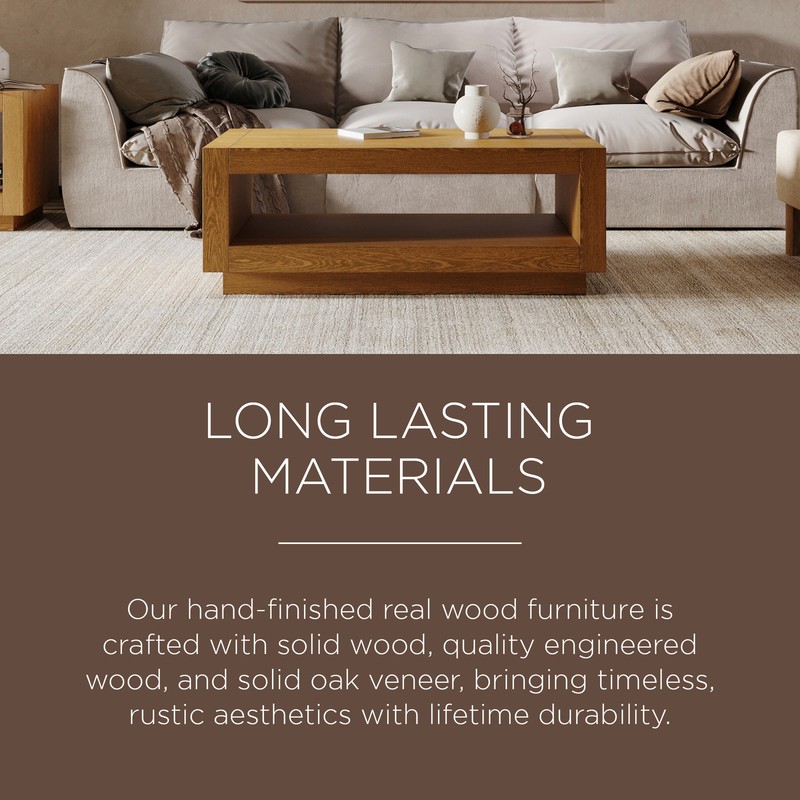 Maven Lane Contemporary Wooden Coffee Table in Refined Natural Finish(For Parts) gallery