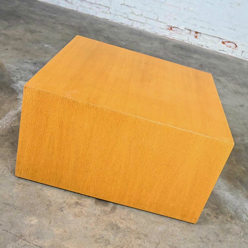 Intrex Wood Veneer Cube End or Side Table Pedestal Attributed to Paul Mayen