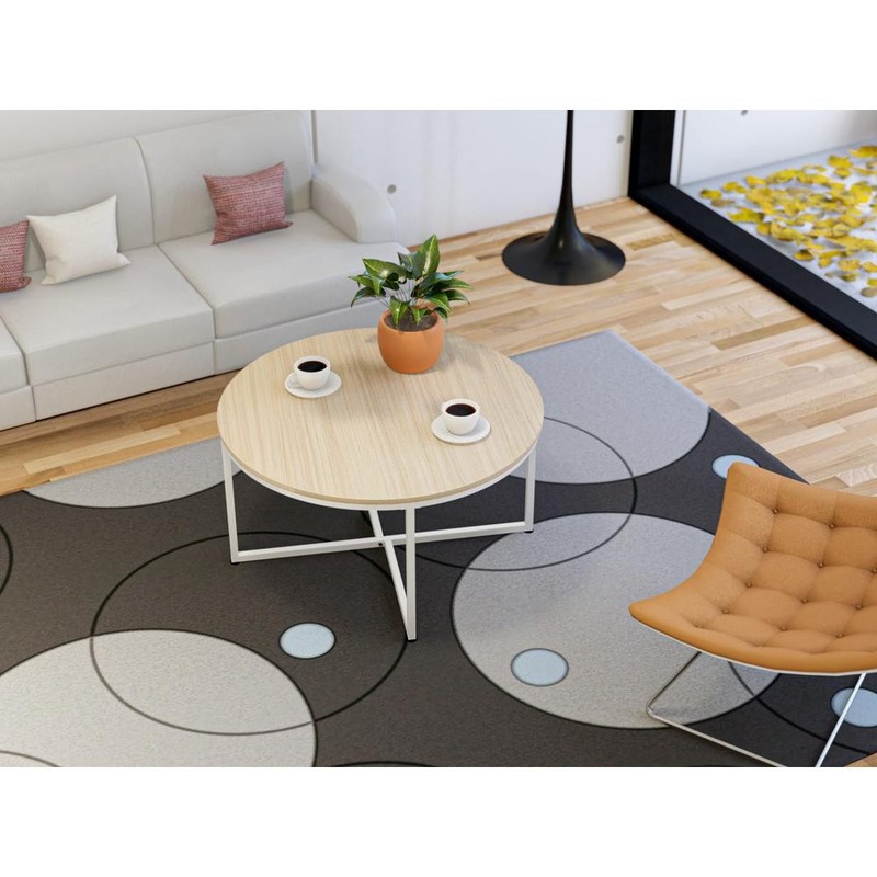 Madison Round Coffee Table for Living Room, Mid Century Modern Coffee Table... gallery