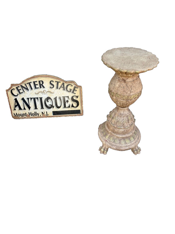 67421 Ornate Resin Pedestal with Claw Feet and Acanthus Details