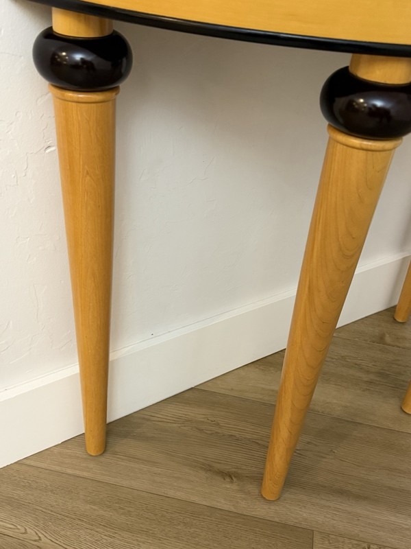 Vintage Art Deco Style Demi-Lune Half Moon Console Table Bombay Furniture Co gallery