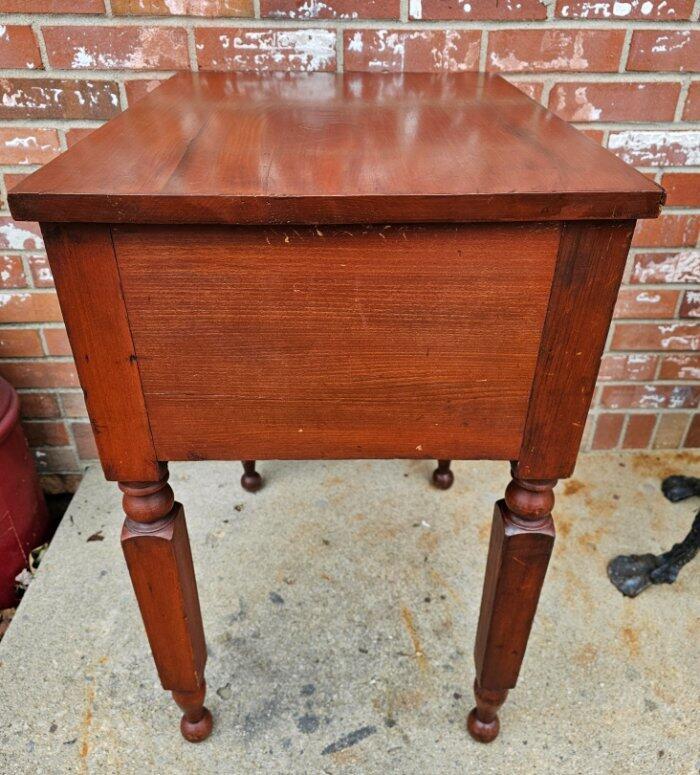 Antique Cherry End Table Plant Fern Stand Night Stand 2 Drawer gallery