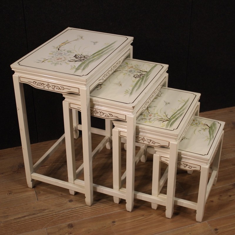 Quattro coffee table to press French furniture varnished wood chinoiserie xx century