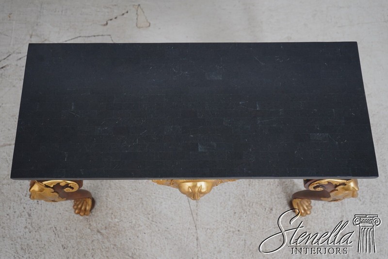 L66584EC: MAITLAND SMITH Baroque Marble Top Gold Gilt Console Table gallery