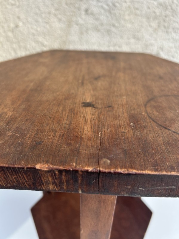 Vintage Mission Arts & Crafts Solid Wood Plant Stand 14”Tall Octagon Top gallery