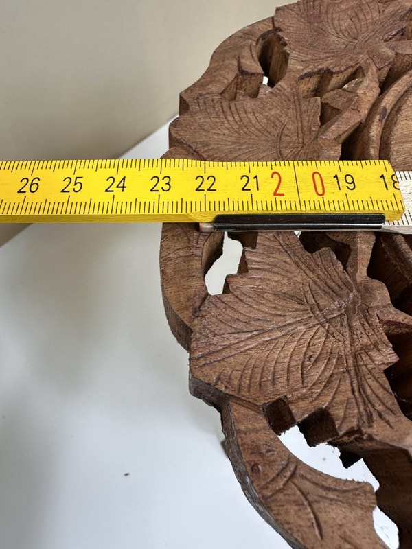 Vintage Hand Carved Anglo-Indian Folding side table Plant Stand Pedestal gallery
