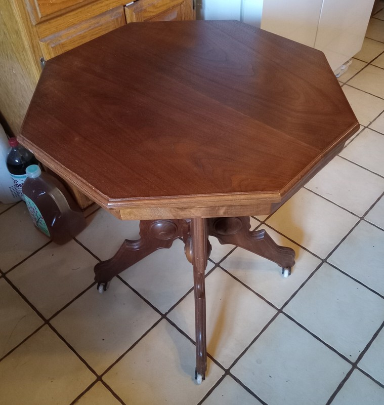 Solid Walnut Eastlake Carved Center Table / Parlor Table (PRT146)
