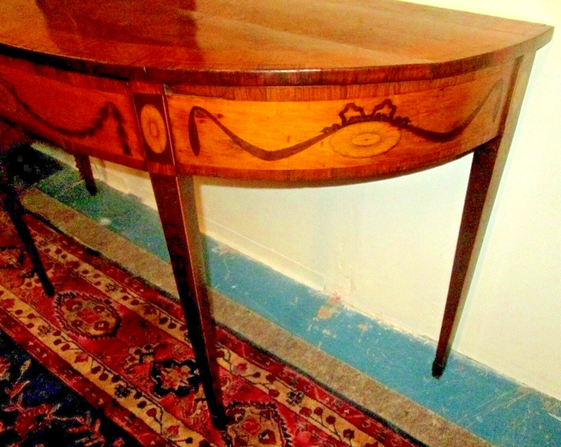 ANTIQUE ENGLISH NEOCLASSICAL STYLE GEORGE III INLAID SATINWOOD CONSOLE TABLE gallery