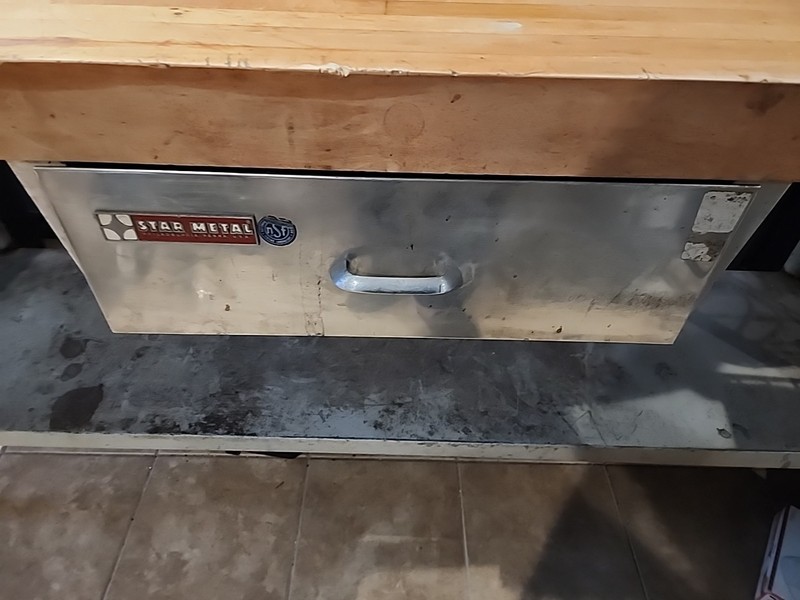 Vtg Industrial Chef Butcher Block Island Stainless WorkStation Table 72x241/4x3. gallery