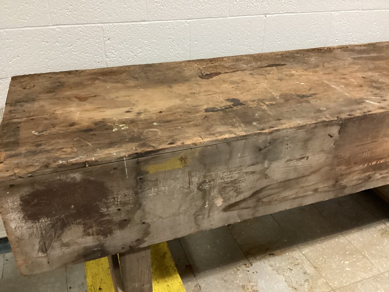 Primitive 8’ Long Wood Workbench Kitchen Island Serving Table Southwest Minn. gallery