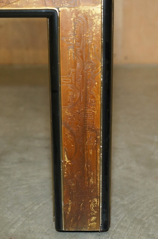 Mid Century Modern Bernhard Rohne Mastercraft Acid Etched Coffee Cocktail Table gallery