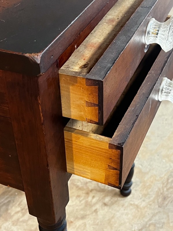 antique cherry table 2 drawer night stand end table work original gallery