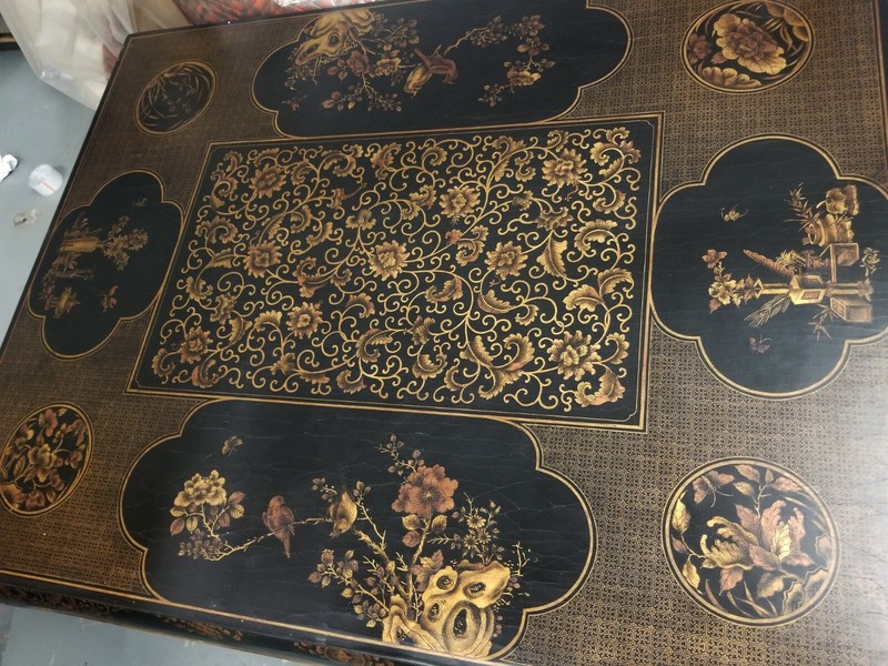 HAND PAINTED CHINOSERIE COFFEE TABLE NEW gallery